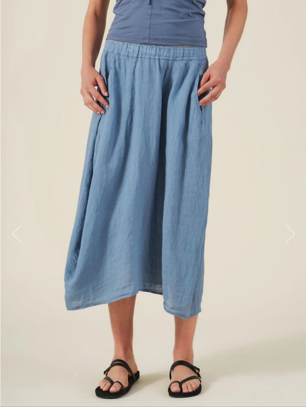 Velvet By Graham And Spencer Fae Linen Skirt In Island